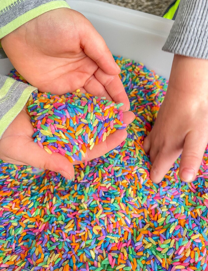 Rainbow Rice Sensory Bin Filler, Colored Rice, Sensory Play, Bright Sensory Bin Filler, Taste Safe, Montessori MakerPlace by Michaels